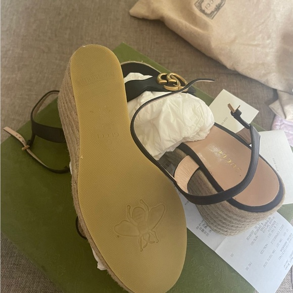 Gucci Wedge Espadrille Sandals - Picture 6 of 7
